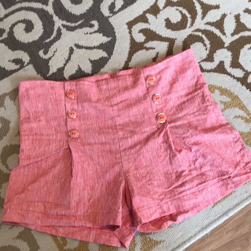 Coral sailor shorts